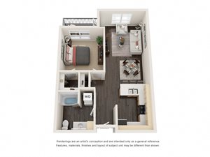 One Bedroom "D"  Layout